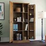 Sauder Miscellaneous 2-Door Swing Out Storage Pantry Cabinet, L: 32.17" x W: 17.13" x H: 72.09", Rural Pine Finish Sauder