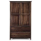Shaker 2-Door Solid Wood Armoire Espresso Finish - 41x72x22 Brown Mission Craftsman Transitional Pine Includes Hardware Unknown