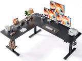 SIAGO L-Shaped Standing Desk - 75 x 63 Inch Adjustable Corner Standing Desk with Charging Station - L Shape Sit Stand Table with Memory Controller, Splice Board for Home Office SIAGO