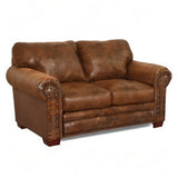American Furniture Classics Microfiber Buckskin Loveseat in Brown American Furniture Classics