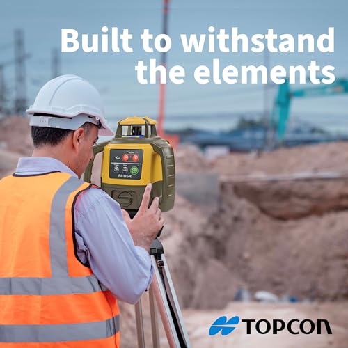 Topcon RL-H5A Laser Transit Leveler Kit - LS-80X Rotary Laser Receiver with Rod Bracket - 36-60in Precision Level 360 Laser Tripod - 13ft Fiber Rod Level Tool with Tenth Increments for Constr - WoodArtSupply