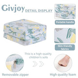 Givjoy Foldable Floor Mattress for Kids, Glow in The Dark Dinosaur Toddler Washable Tri Folding Floor Mat for Nap Daycare, Child Trifold Futon Sofa Bed with Storage Bag for Playroom Girls and Boys Givjoy