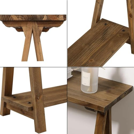HOKYHOKY Solid Wood Console Tables - 43.3" Pinewood Farmhouse Rustic Hallway Table, Foyer Tables Living Room, Solid Firwood Sofa Table for Entryway, HOKYHOKY