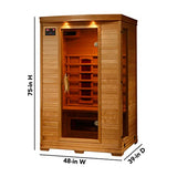 HeatWave BSA2406 2-Person Deluxe Ceramic Infrared Sauna, 1-2, Hemlock Blue Wave