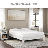 Signature Design by Ashley Shawburn Modern Farmhouse Platform Bed, Queen, Whitewash Signature Design by Ashley