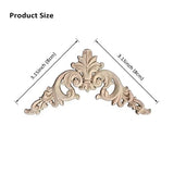 Aiminjey 20 Pcs Decorative Wood Flower Carved Appliques Corner Onlay 3.1 x 3.1 inch DIY Unpainted Solid Wooden Carved Corner Decal for Furniture Aiminjey