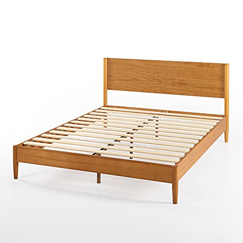 ZINUS Allen Mid Century Solid Wood Platform Bed Frame - No Box Spring Needed, Easy Assembly, Full Size, Brown - WoodArtSupply