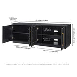 Henn&Hart Tillman Rectangular TV Stand for TV's up to 80" in Black Grain Henn&Hart