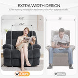 Oversized Power Zero Gravity Recliner Chairs for Adults, Electric Reclining 0 Gravity Chair for Big Man,Soft Fabric Overstuffed Single Recliners with USB Charger Port for Living Room, Grey
