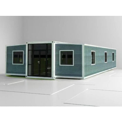 Generic Tiny Home Prefab House, 2 Bedrooms, Expandable, 40ft Container, Portable Steel Construction, Blue, 07112003