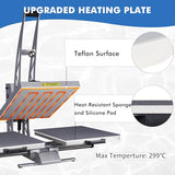 Auto Heat Press Machine, Commercial Heat Transfer Machine, 16x24 inch Dual Platen T Shirt Press Machine, 110V 2000W Heat Transfer Printer for Fabric, Ceramic (16x24 Semi-Auto) CTOSPOATO