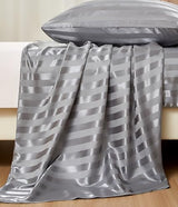 Arianaut Duvet Cover King Size Grey 5 Pieces Satin King Duvet Cover Luxury Coquette Silk Like Striped Grey Bedding Set Comforter Cover with Zipper Closure 1 Duvet Cover 4 Pillow Cases Arianaut