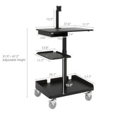 Natwind Mobile Workstation Cart with Monitor Mount, Height Adjustable Rolling Computer Desk with Cable Management Tidy, Heavy-Duty Standing Desk with CPU Holder for Office, School, Medical, Workshop Natwind