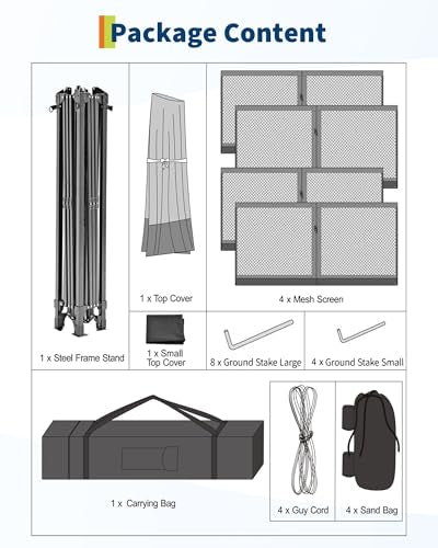 Canopy Tent 12x12 ft, Pop Up Gazebo One-Push Setup with 4 SandBags for Backyard Parties and BBQs, Mosquito Netting & Height Adjustable - Red GarveeLife