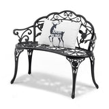 VEVOR Outdoor Bench, 480 lbs Load Capacity Bench, 38.8 inches Metal Garden Bench for Outdoors,Outdoor Garden Park Bench with Backrest and Armrests, Patio Bench for Garden, Park, Yard, Front Porch VEVOR