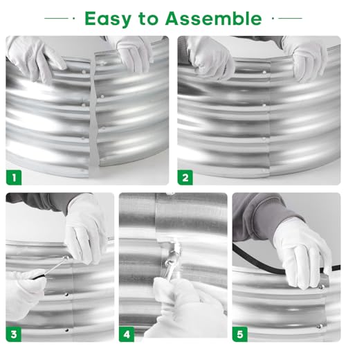 JERIA Raised Garden Bed,Galvanized Raised 4×2×1ft Planter Boxes Outdoor with Easy Assembly, Large Garden Bed for Vegetables, Fruits, Flowers JERIA