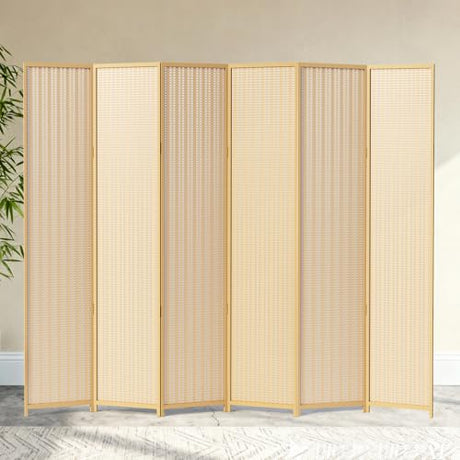 6 Panel Room Divider and Folding Screen,Bamboo Room Divider for Room Separation,67" H x 92.1" W COCOSICA