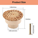 Pletpet 10 Packs Boho Rattan Dresser Knobs, Wood Knobs for Dresser Drawers Boho Dresser Handles Dresser Pulls Dresser Knobs Wood Rattan Drawer Knobs Drawers Wooden Door Knobs with 10 Screws Pletpet