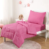 Wake In Cloud - Toddler Bedding Set for Boys Girls, 4 Pieces Soft Crib Bed Set Including Comforter, Sheets and Pillowcase, Hot Pink Wake In Cloud
