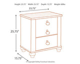 Signature Design by Ashley Willowton Farmhouse 2 Drawer Nightstand with USB Charging Ports, Whitewash Signature Design by Ashley