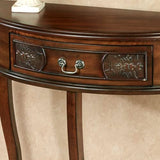 Touch of Class Pennington Console Table Natural Cherry - Handcrafted Wood - Half Circle Moon - Victorian Style - Elegant Regal Furniture Tables for Entryway - 30 Inches High Touch of Class