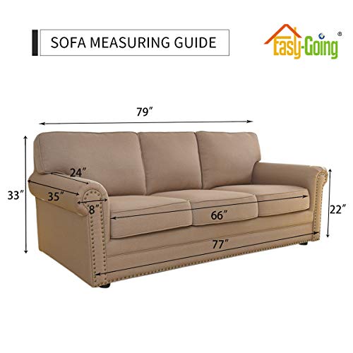 Easy-Going Stretch Sofa Slipcover 1-Piece Sofa Cover Furniture Protector Couch Soft with Elastic Bottom for Kids, Polyester Spandex Jacquard Fabric Small Checks (Sofa, Christmas Red) Easy-Going