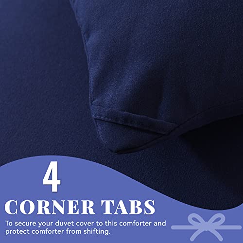 Cosybay Down Alternative Comforter (Navy Blue, Full) - All Season Soft Quilted Full Size Bed Comforter - Duvet Insert with Corner Tabs - Winter Summer Warm Fluffy, 82x86 inches Cosybay