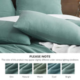 EMME Muslin Cotton Duvet Cover Set Teal Twin Size Linen Like Soft Breathable Lightweight Summer Comforter Cover Set with Zipper Closure (Teal, Twin, 68"x90") EMME