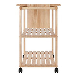Winsome Wood Kitchen Cart With Cutting Board, Knife Block and Shelves, Beech Winsome