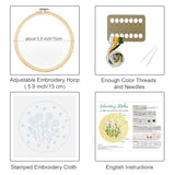 Louise Maelys Daisy Flower Beginners Embroidery Kits,Cross Stitch Kit for Adults,DIY Needlepoint with Floral Pattern,Including Hoop,Threads and Instruction