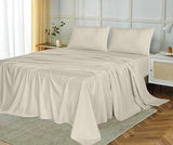 RUVANTI Queen Sheets Set, Brushed Microfiber Sheets 4 Pieces (1 Fitted Sheet, 1 Flat Sheet, 2 Pillowcases), with 15-inch Deep Pockets, Lightweight & Compfy Premium Hotel Bedding, Luxe Cream RUVANTI