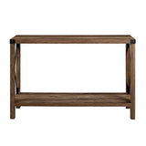 Walker Edison Sedalia Modern Farmhouse Metal X Entry Table, 46 Inch, Rustic Oak Walker Edison