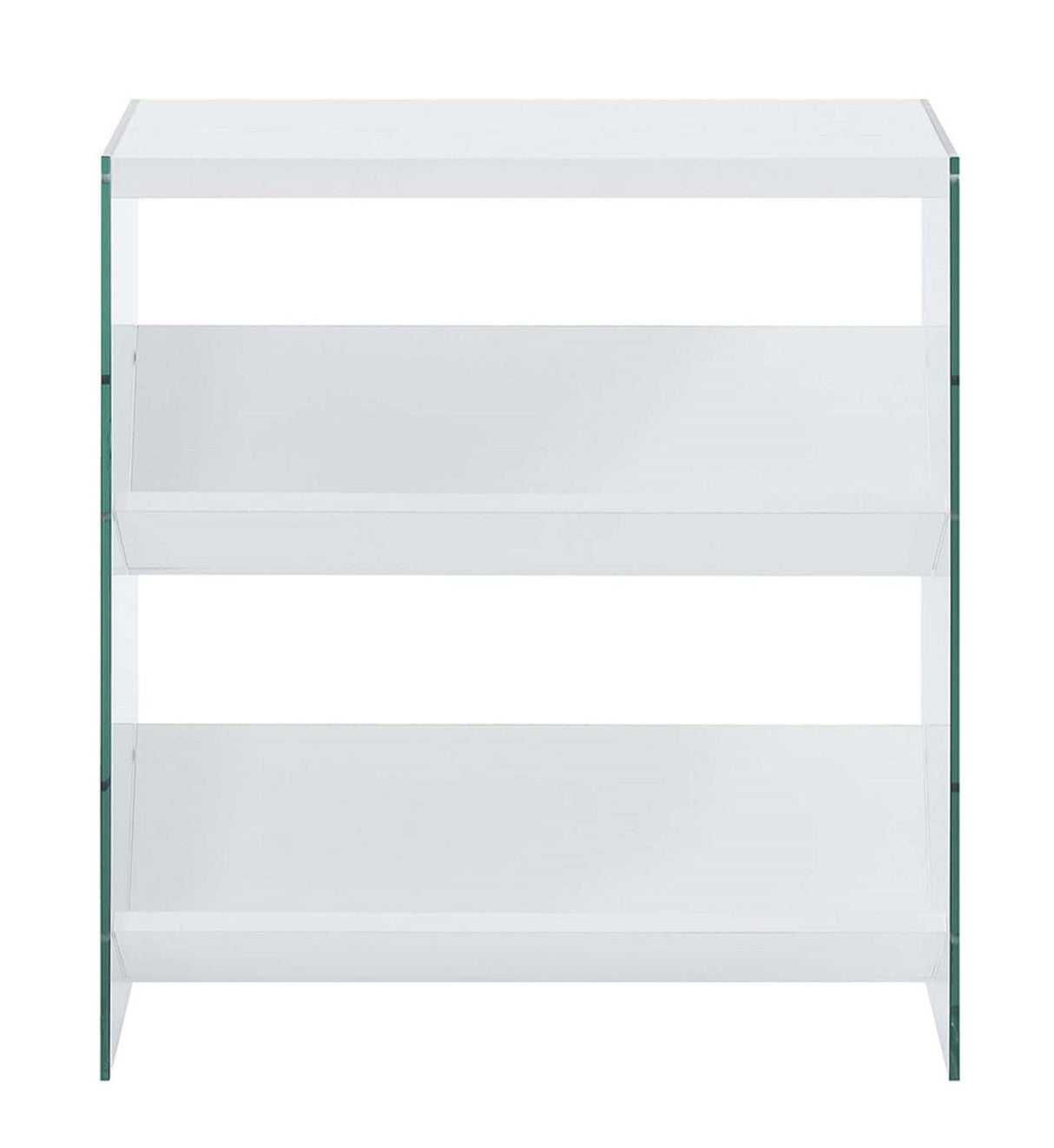 Convenience Concepts Soho Bookcase, White / Glass Convenience Concepts