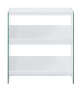 Convenience Concepts Soho Bookcase, White / Glass Convenience Concepts