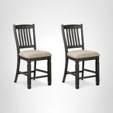 Signature Design by Ashley Tyler Creek Farmhouse 24.38" Counter Height Upholstered Barstool, Set of 2, Almost Black Signature Design by Ashley