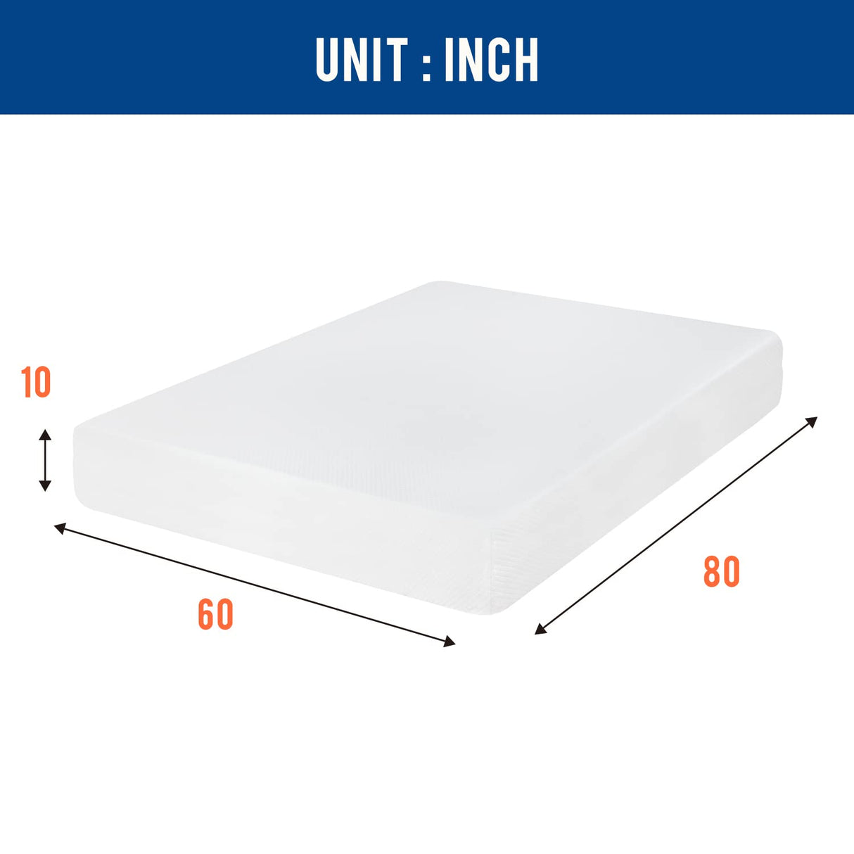 FDW | 10 Inch Queen Mattress | Medium Firm | Gel Memory Foam Mattress | White | Bed in a Box, CertiPUR-US Certified | Pressure Relief, Cooling Ventilated Foam | Washable Removable Cover FDW