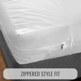 DMI Waterproof Mattress Protector, Mattress Pad, Waterproof Mattress Cover, Bed Pad and Bed Coverr, Encased Zippered Fit, King, White DMI