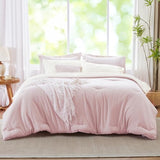 Kozyhvn Full Size Comforter Sets for Girls, Pink and White Comforter Reversible, 7 Pieces Soft Bed in a Bag Full with Comforter, Sheets, Pillowcases & Shams, All Seasons Boho Full Bed Set Kozyhvn
