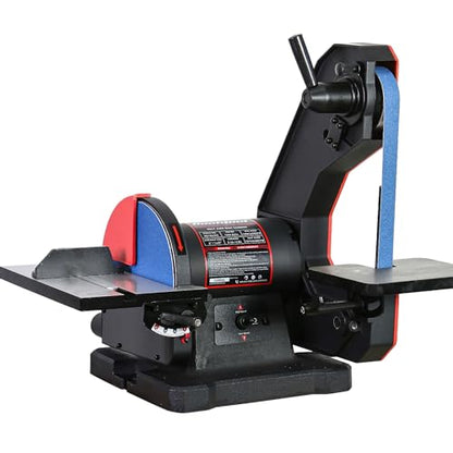 BUCKTOOL Dual Speed 1" x 42" Belt Disc Sander Combo, Bench Knife Sharpener with Large Work Table, Professional Benchtop Belt Sander with Direct-drive - WoodArtSupply