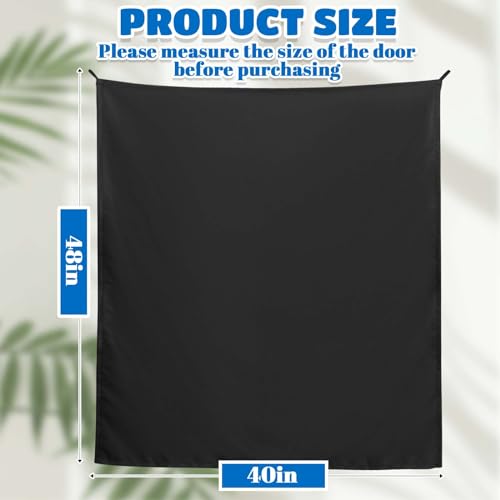Pinkunn 40 x 48 Inch Office Cubicle Curtain with Stainless Steel Self Adhesive Hook Portable Privacy Door Partition Room Office Divider(Black) Pinkunn