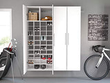 Prepac HangUps 30" Shoe Storage Cabinet, Cabinet Wall Mount, Wall Cabinet Storage for Shoes with 40 Cubbies, Ideal for Utility Room, Garage and Bedroom, 30" W x 72" H x 16" D, White Prepac