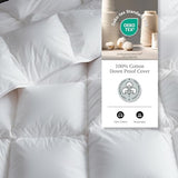 Hotel Grand Luxury White Goose Feather Down Fiber Comforter King Size, 100% Cotton All Season Duvet Insert King, Fluffy Medium Warmth Bedding Comforter with 8 Corner Loops, White 106x90 Inch Hotel Grand