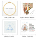 Louise Maelys Owl Embroidery Kits for Beginners with Floral Pattern,Adults Starter Cross Stitch Kit DIY Needlepoint