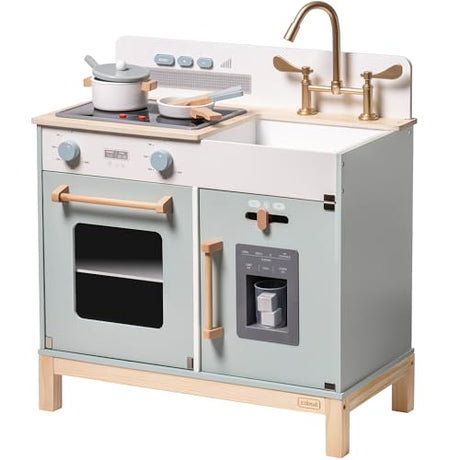 ROBUD Montessori Kids Kitchen Playset, Wooden Play Kitchen, Pretend Toddlers Kitchen Toy with Accessories, Baby Gift for Ages 3 4 5 6 7 8 ROBUD