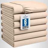 Utopia Bedding Twin Fitted Sheets - Bulk Pack of 6 Bottom Sheets - Soft Brushed Microfiber - Deep Pockets - Shrinkage & Fade Resistant - Easy Care (Beige) Utopia Bedding