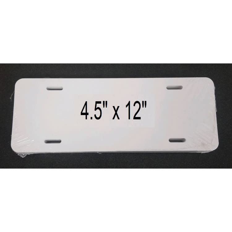 License Plates Online White Dye .025 Aluminum Blank 1/2 Size - 10 pk