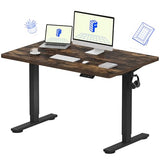 FLEXISPOT EN1 One-Piece Standing Desk with 1-Inch Thick Desktop, 48"x30" Electric Height Adjustable Desk for Home Office & Multi-Device Workstations, Rustic Brown FLEXISPOT