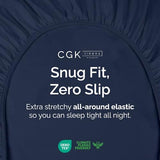 Full Fitted Bed Sheet - Bottom Single Fitted Sheet Only - Ultra-Soft Hotel Luxury Bedding w/ 8-16 Inch Deep Pockets - Breathable, Cooling & Wrinkle Free - Easy-Fit, Fade & Shrink Resistant - Navy Blue CGK Unlimited