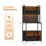 67'' LED Kitchen Pantry Cabinet with Pegboard and Charging Station by OUTDOOR DOIT OUTDOOR DOIT