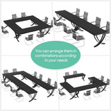 Tribesigns 6.5FT Conference Table for 6-8 People, 78 inch Long Rectangular Seminar Table with Strong Metal Frame, Business Furniture Boardroom Desk for Office Meeting Conference Room (6PCS, Black) Tribesigns
